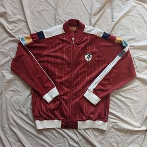 Gino Green Global Mens Sz 2XL maroon White Track Jacket Casual Urban Streetwear 